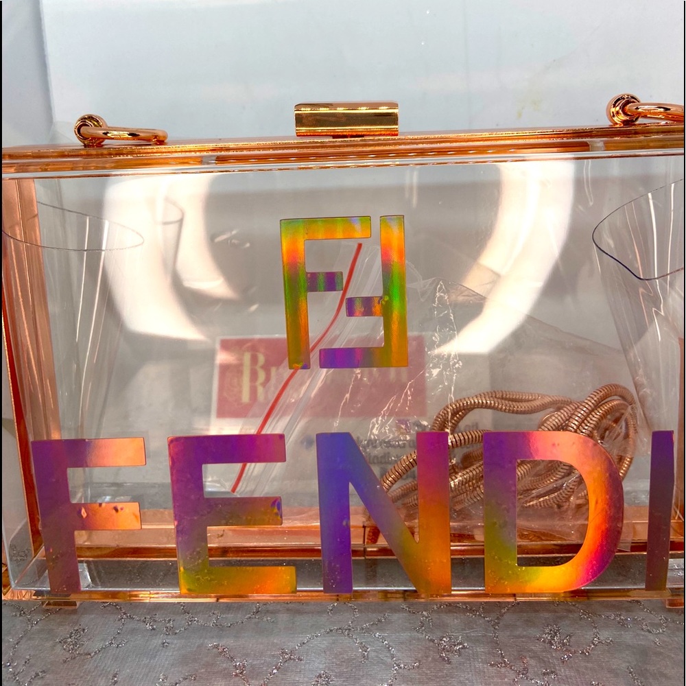 Clear clutch purse with chain